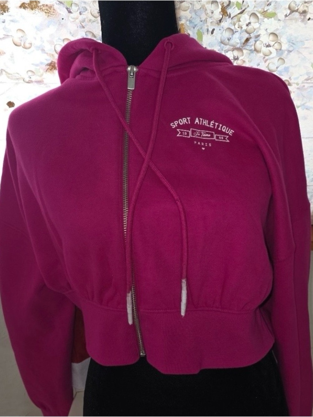 Express Women's Zip-Up Hoodie in Deep Berry